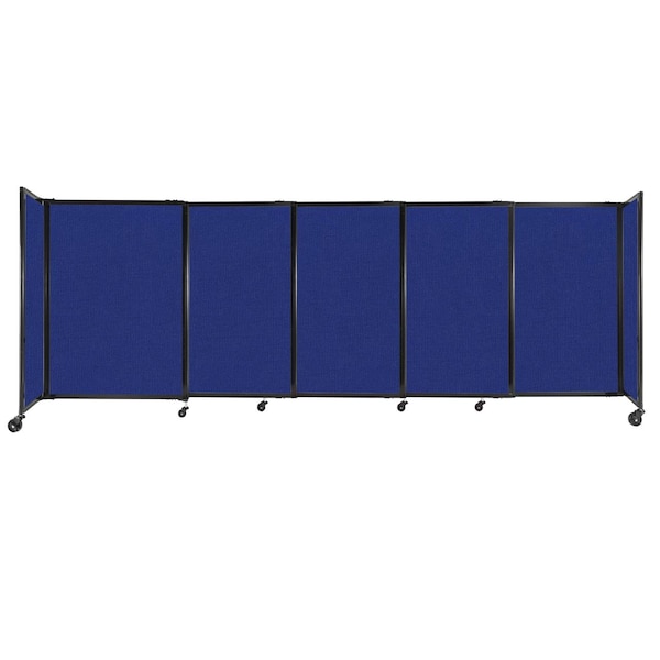 Versare StraightWall Sliding Portable Partition 11'3" x 4' Royal Blue Fabric 1448505 - main